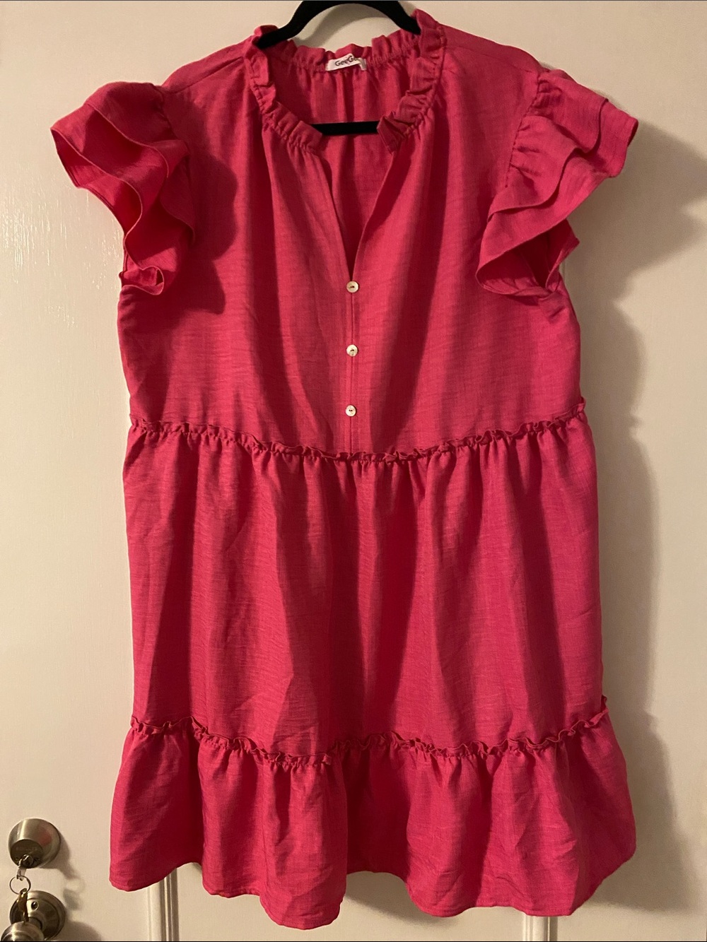 Women’s Ruffle Sleeve Pink Dress